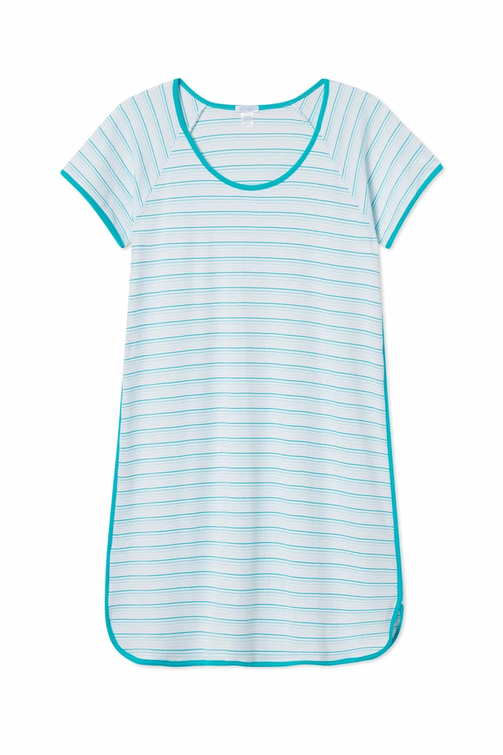 LAKE Pima Nightgown In Turquoise Ombre
