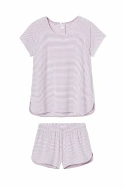 LAKE DreamKnit Shut Eye Shorts Set In Violet