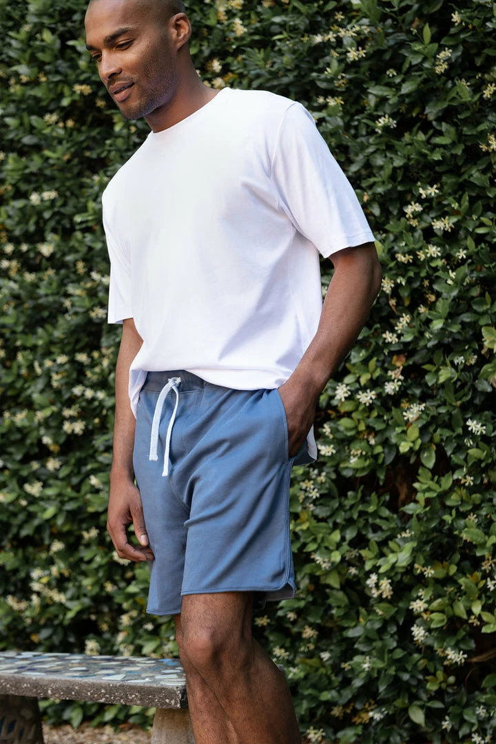LAKE Men's Pima Curved Hem Shorts In Navy New Arrivals