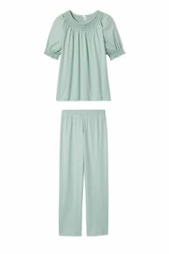 LAKE Pima Smocked Short-Long Set In Willow Women